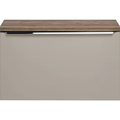 Mobile bagno sospeso 80cm 1 cassettone e 1 cassetto attrezzato grigio quercia Serif