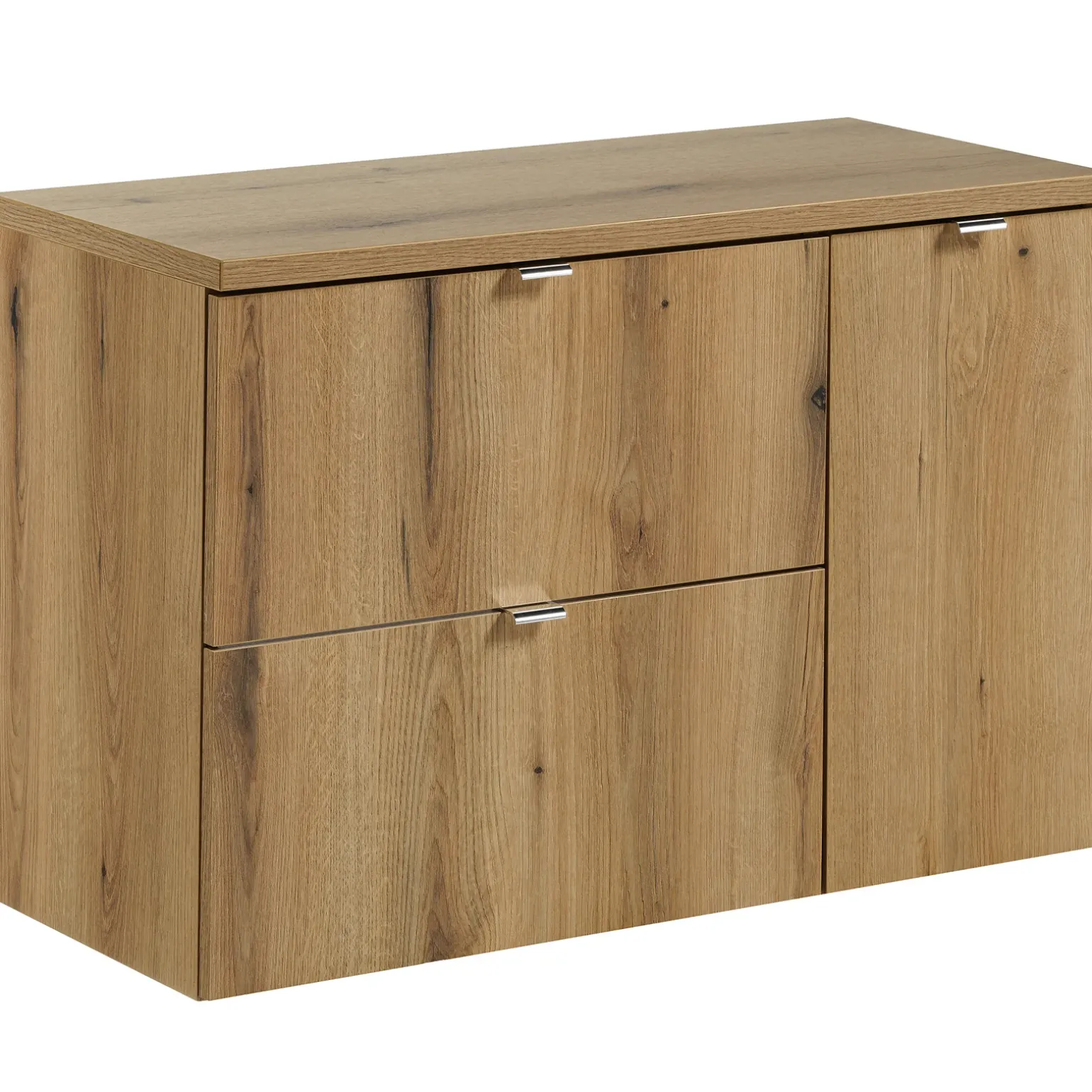 Mobile bagno sospeso 90cm 2 cassetti 1 anta rovere Rovery