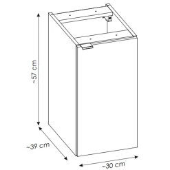 Mobile bagno sospeso 90cm 2 cassetti 1 anta rovere Rovery