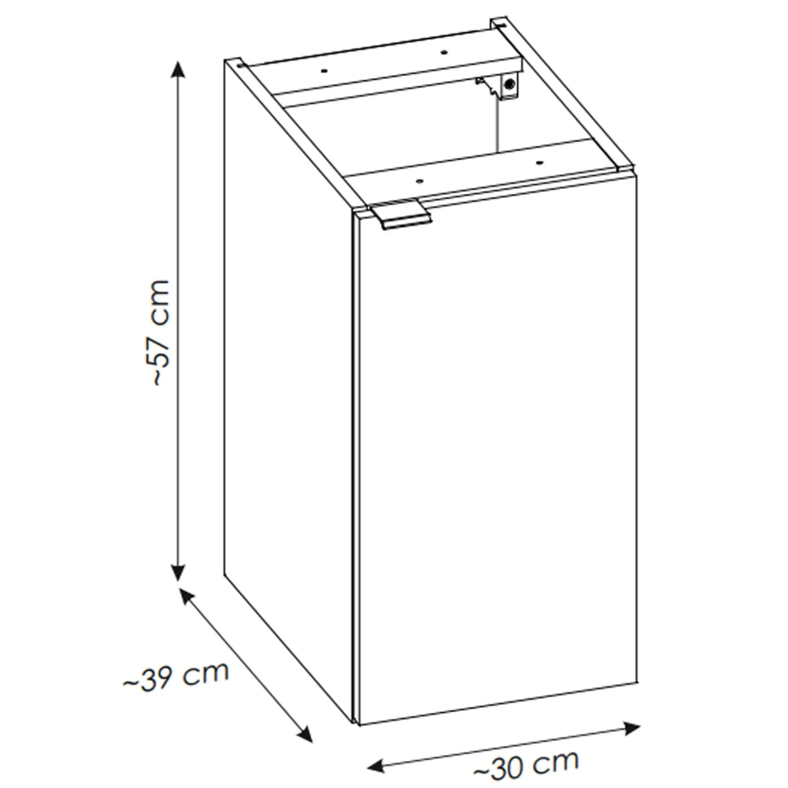 Mobile bagno sospeso 90cm 2 cassetti 1 anta rovere Rovery