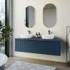 Mobile bagno sospeso 160cm 2 cassettoni e 2 cassetti attrezzati cannettato blu Deep