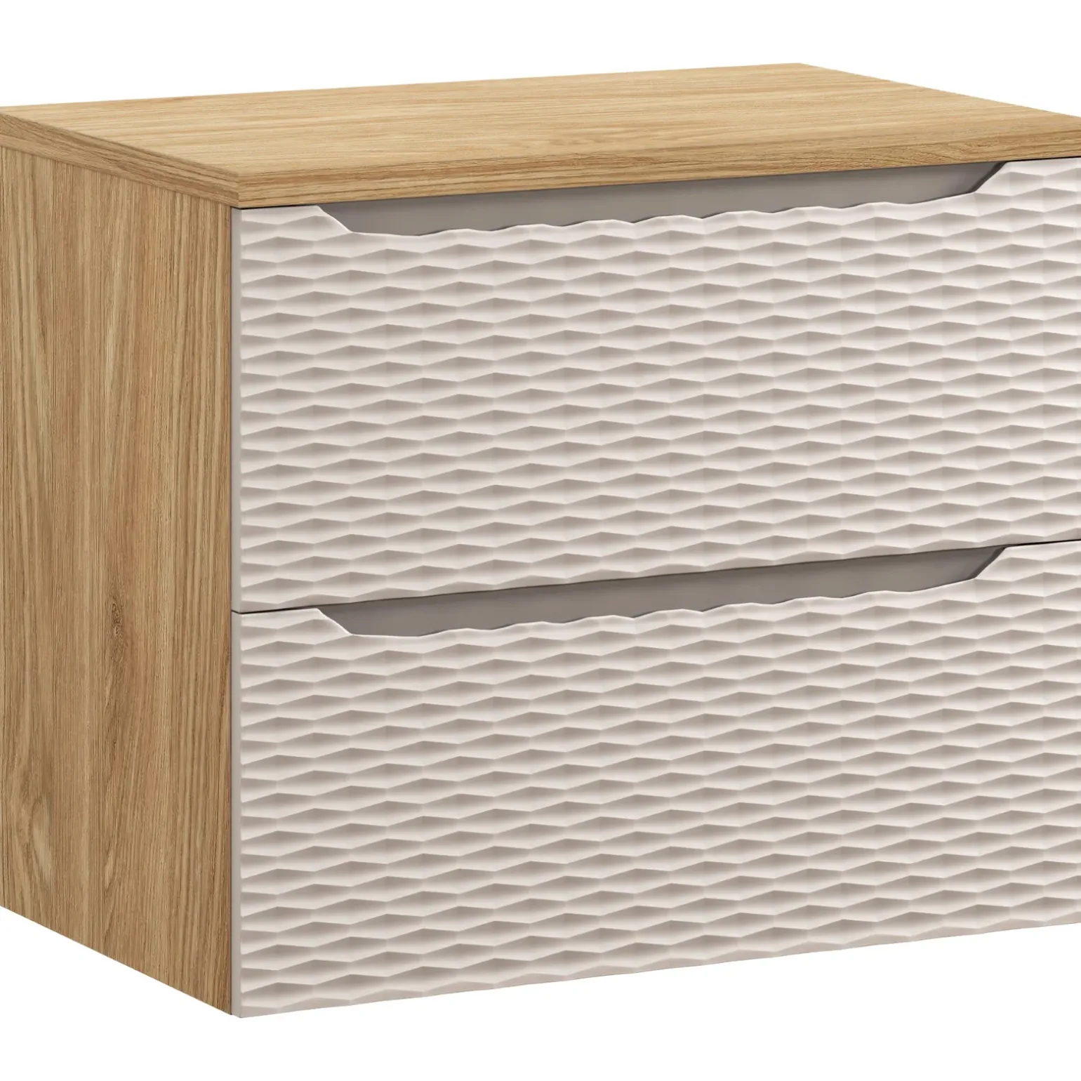 Mobile bagno sospeso 70cm 2 cassetti beige rovere Swim
