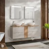 Mobile bagno sospeso 140cm 4 cassetti beige cashmere Neutry