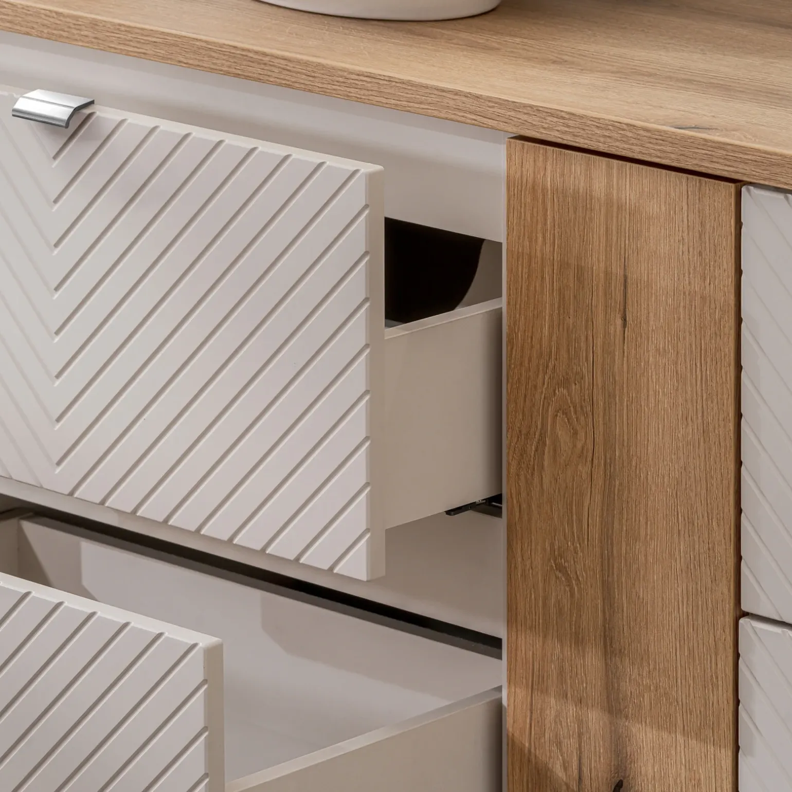 Mobile bagno sospeso 140cm 4 cassetti beige cashmere Neutry