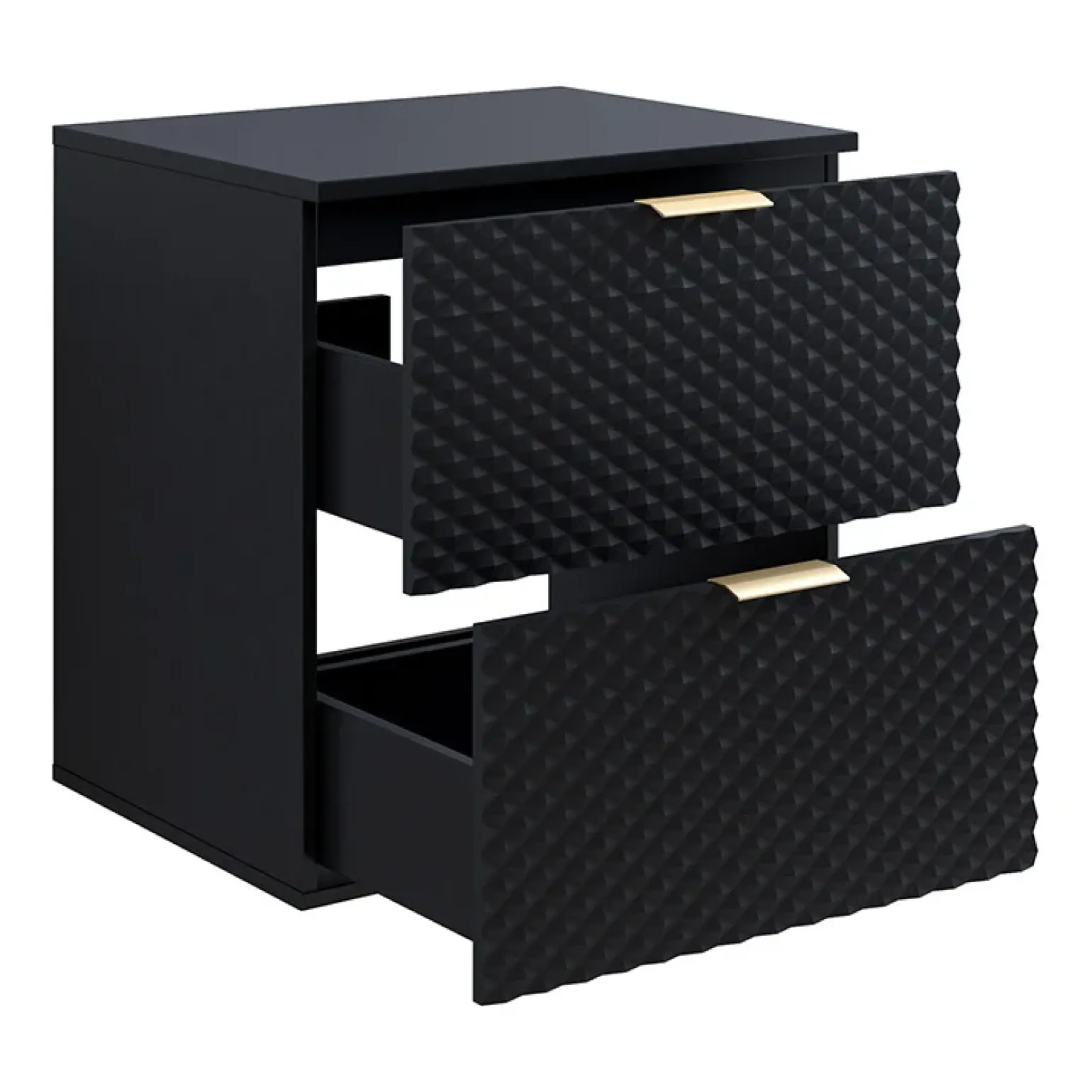 Mobile bagno sospeso 61cm 2 cassetti nero frontali decorati Konny