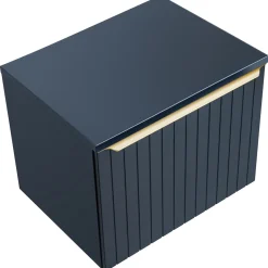 Mobile bagno sospeso 60cm 1 cassettone e 1 cassetto attrezzato cannettato blu Deep