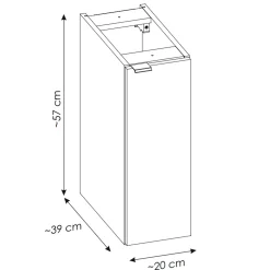 Mobile bagno sospeso 140cm 4 ante con colonna rovere Rovery