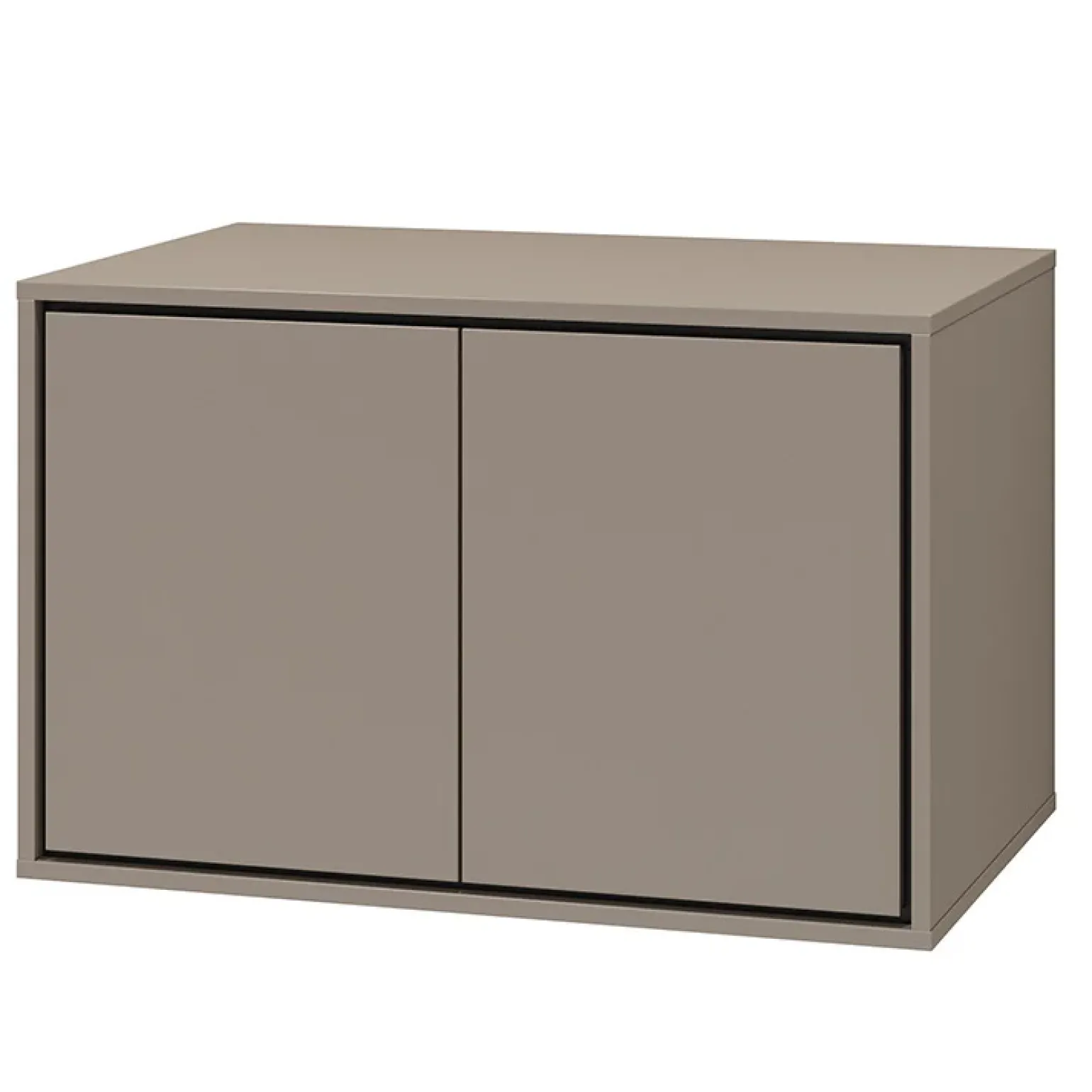 Mobile bagno sospeso 78cm 2 ante tortora nero Linda