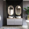 Mobile bagno sospeso 120cm 4 cassetti beige rovere Swim