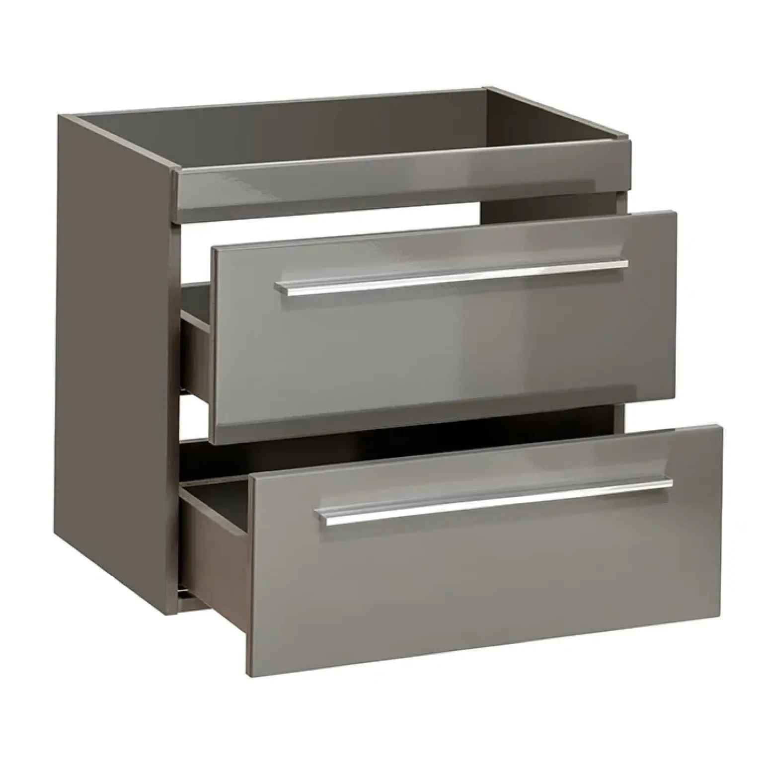 Mobile bagno sospeso 60cm 2 cassetti grigio lucido Zadar