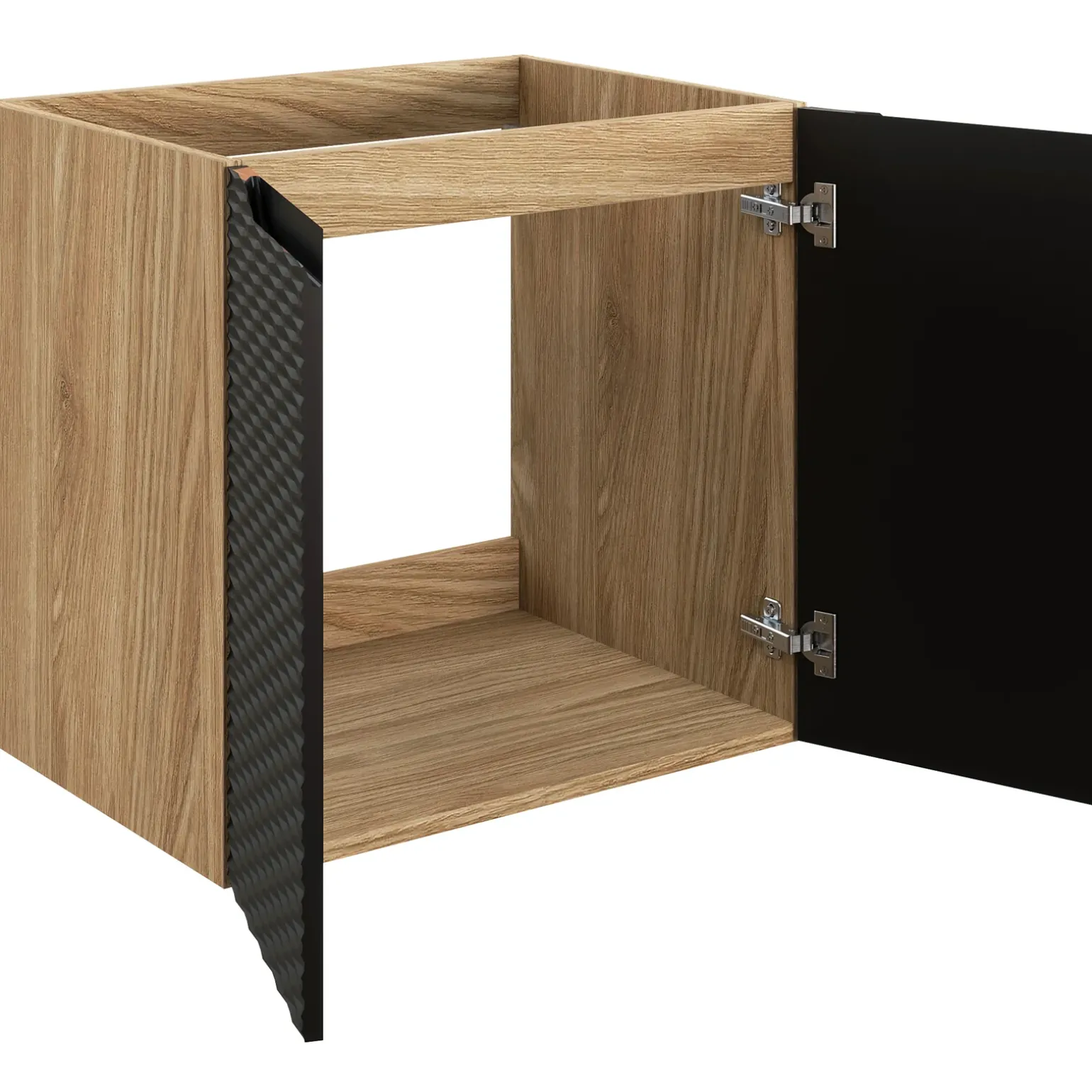 Mobile bagno sospeso 60cm 2 ante nero rovere Swim