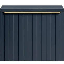 Mobile bagno sospeso 80cm 1 cassettone e 1 cassetto attrezzato cannettato blu Deep