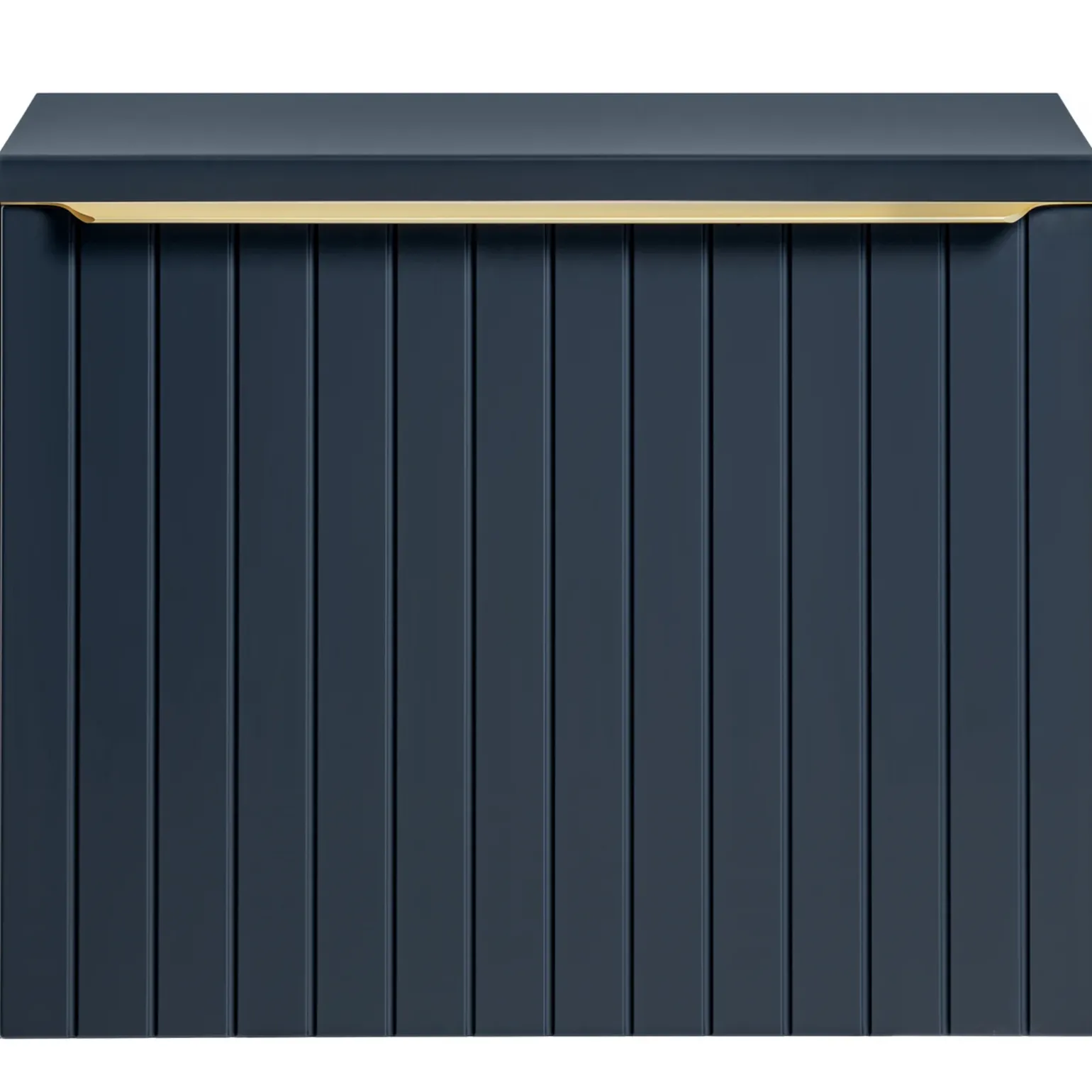 Mobile bagno sospeso 80cm 1 cassettone e 1 cassetto attrezzato cannettato blu Deep