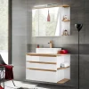 Mobile bagno sospeso 94cm 2 cassetti attrezzati bianco rovere Dual