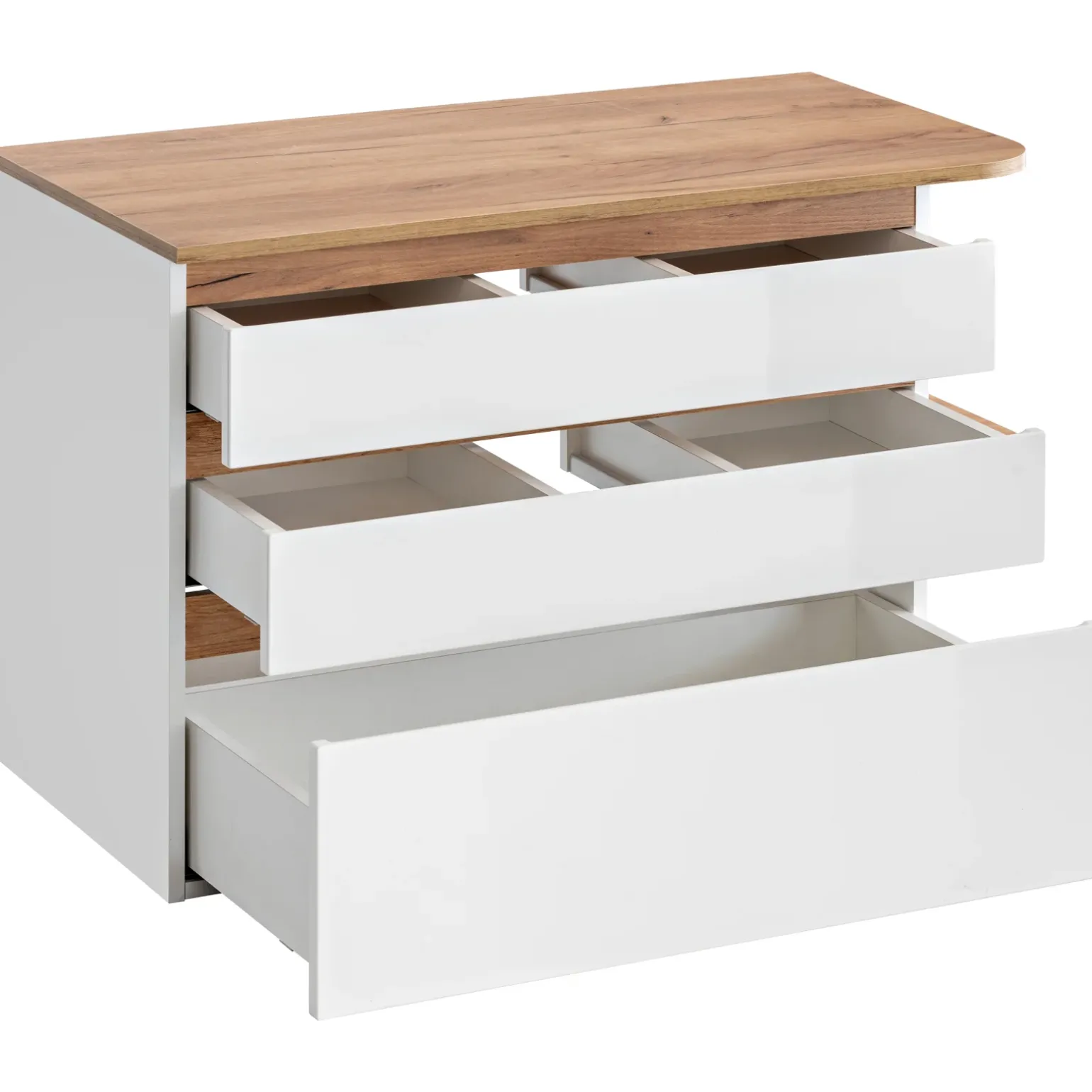 Mobile bagno sospeso 94cm 2 cassetti attrezzati bianco rovere Dual