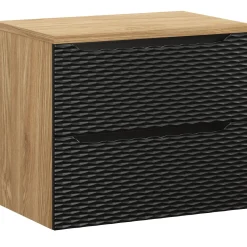 Mobile bagno sospeso 70cm 2 cassetti nero rovere Swim