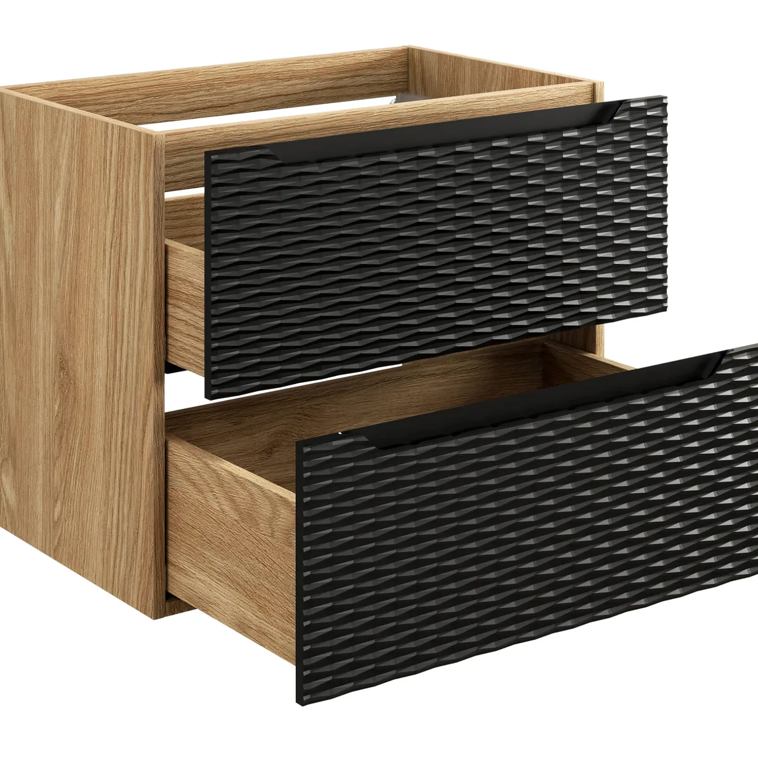 Mobile bagno sospeso 70cm 2 cassetti nero rovere Swim