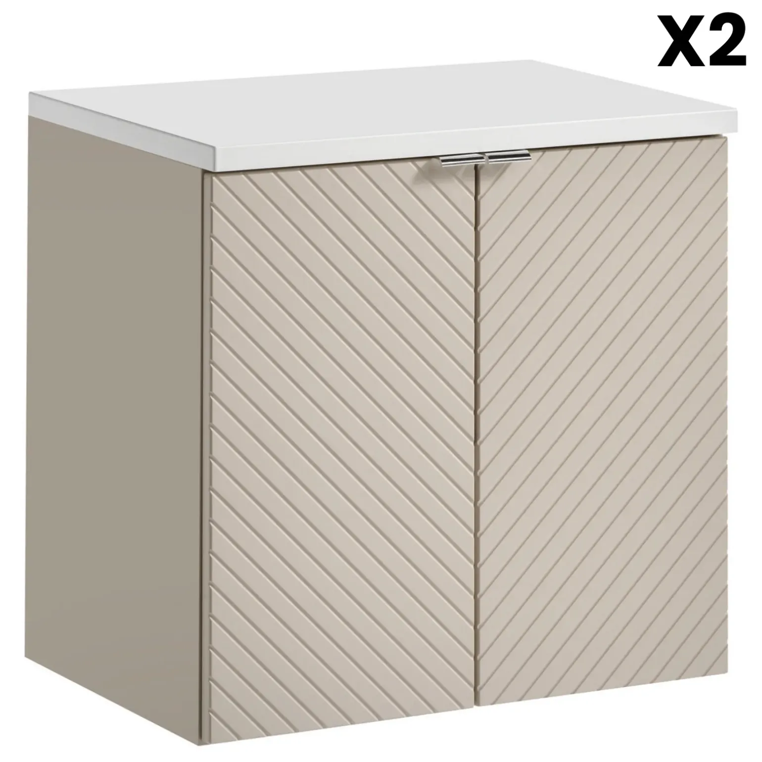 Mobile bagno sospeso 120cm 4 ante beige cashmere Neutry