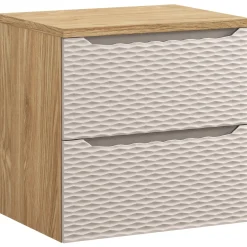 Mobile bagno sospeso 60cm 2 cassetti beige rovere Swim