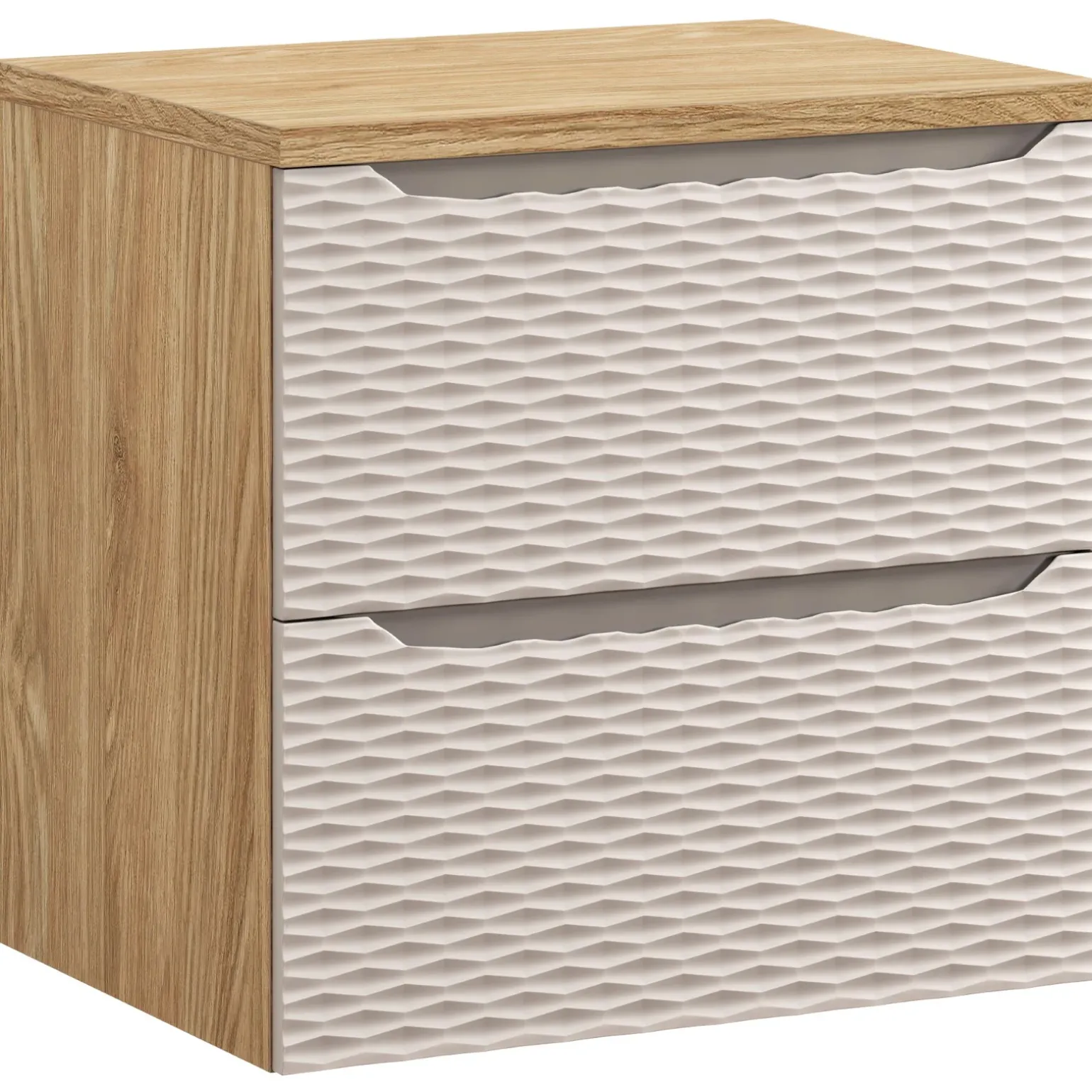 Mobile bagno sospeso 60cm 2 cassetti beige rovere Swim