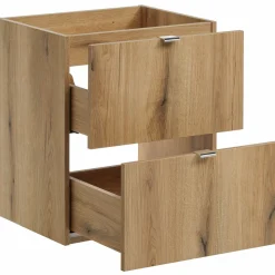 Mobile bagno sospeso 140cm 4 cassetti e portabiancheria rovere Rovery