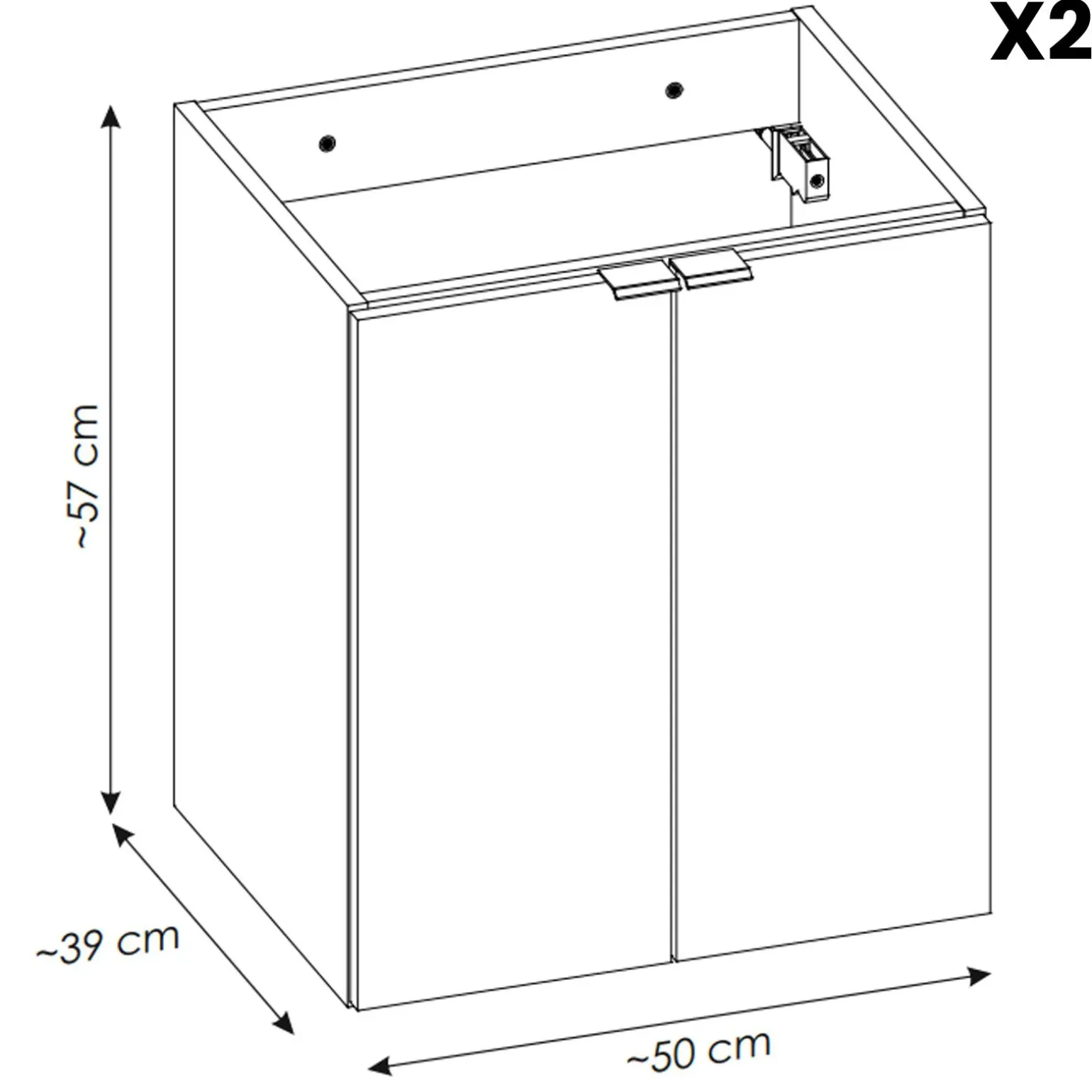 Mobile bagno sospeso 100cm 4 ante rovere Rovery