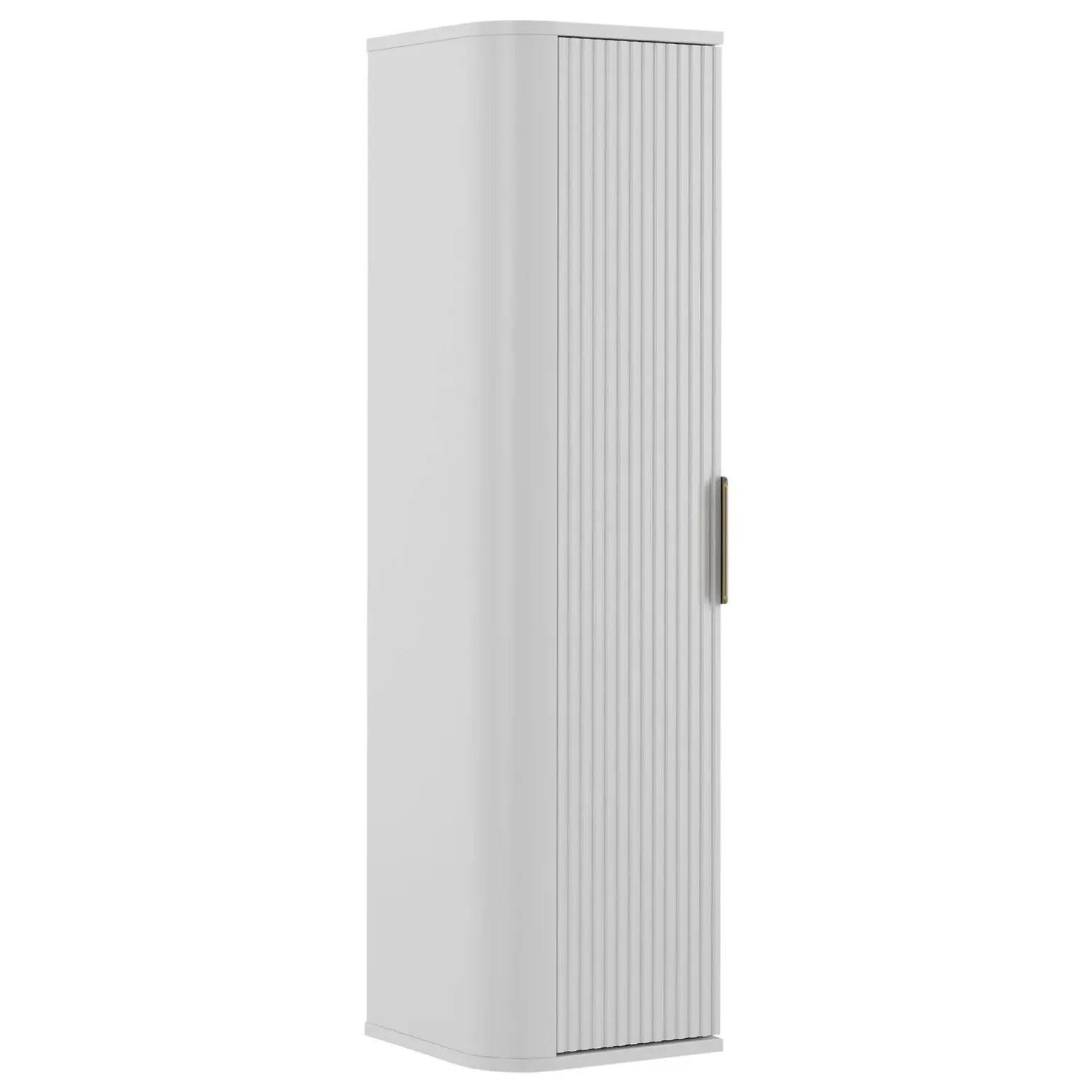 Mobile bagno sospeso 90cm con lavabo, colonna e pensile cannettato bianco Lusso