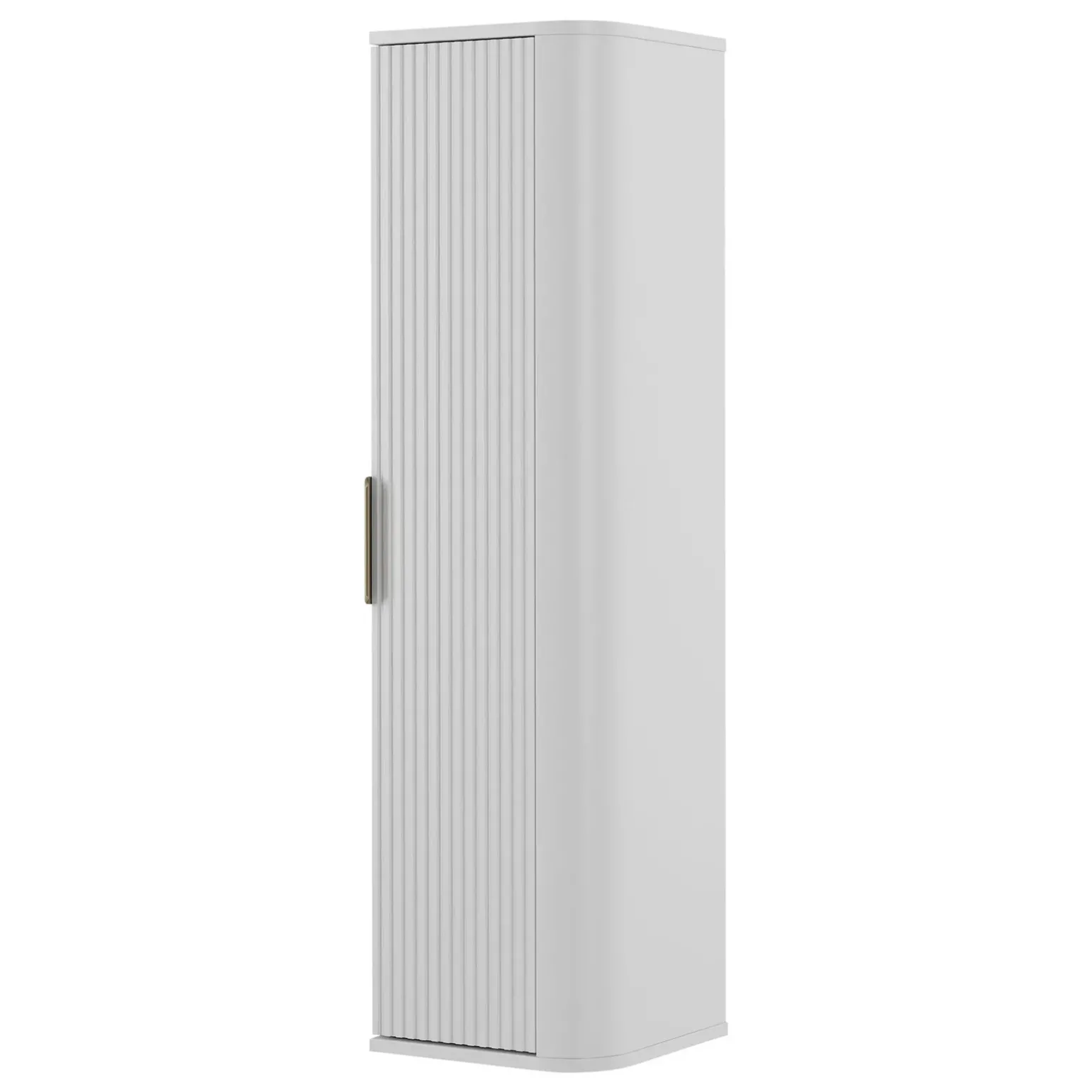 Mobile bagno sospeso 90cm con lavabo, colonna e pensile cannettato bianco Lusso