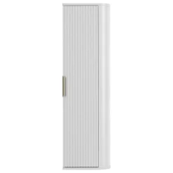 Mobile bagno sospeso 90cm con lavabo, colonna e pensile cannettato bianco Lusso