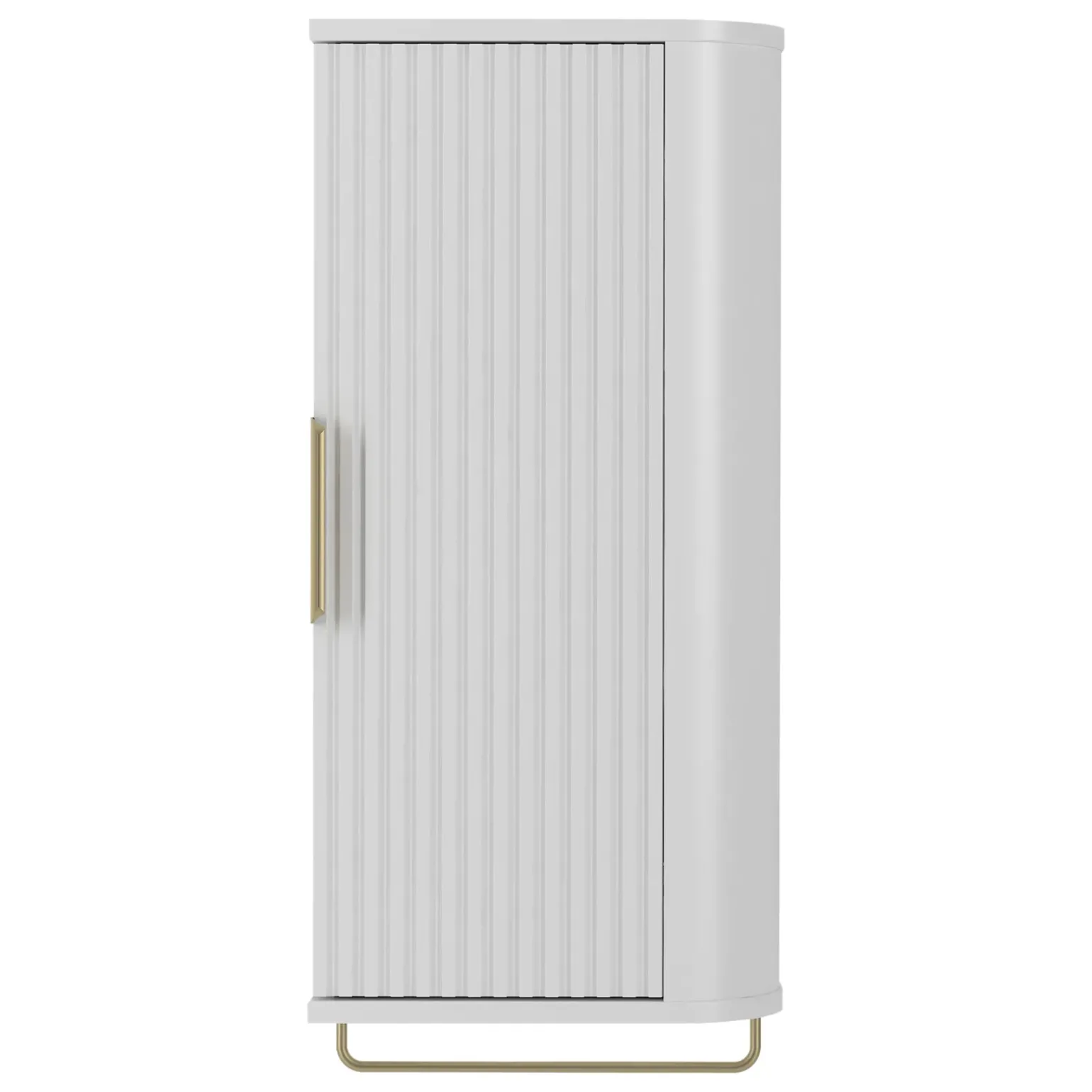 Mobile bagno sospeso 90cm con lavabo, colonna e pensile cannettato bianco Lusso