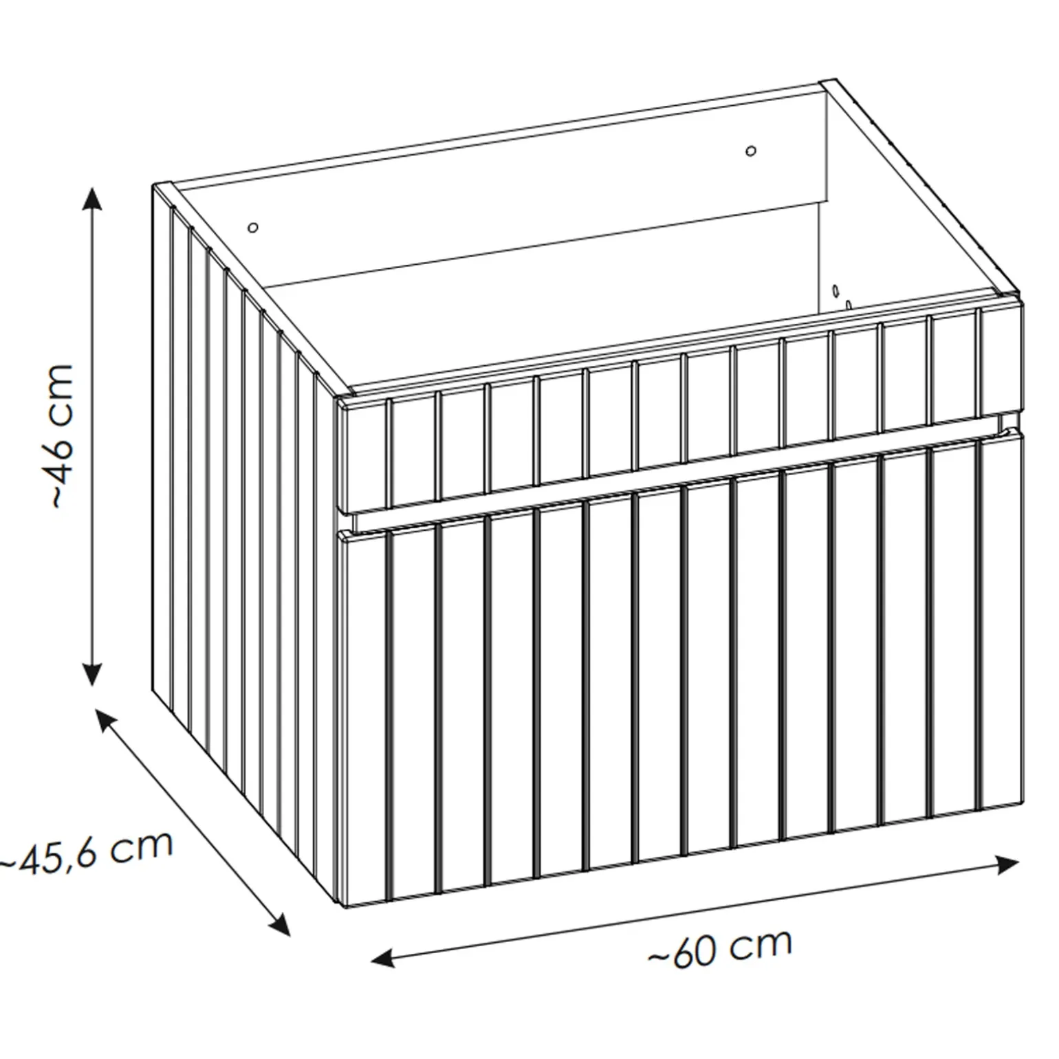 Mobile bagno sospeso 80cm cannettato 1 cassettone e vani rosa Autentic