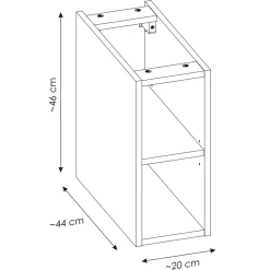 Mobile bagno sospeso 80cm cannettato 1 cassettone e vani rosa Autentic