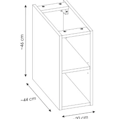 Mobile bagno sospeso 60cm con lavabo, mobile specchio, colonna e vani grigio quercia Serif