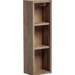 Mobile bagno sospeso 60cm con lavabo, mobile specchio, colonna e vani grigio quercia Serif