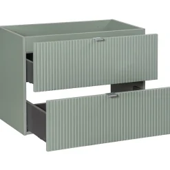 Mobile bagno sospeso 80cm cannettato con lavabo 2 cassetti verde salvia Greeny
