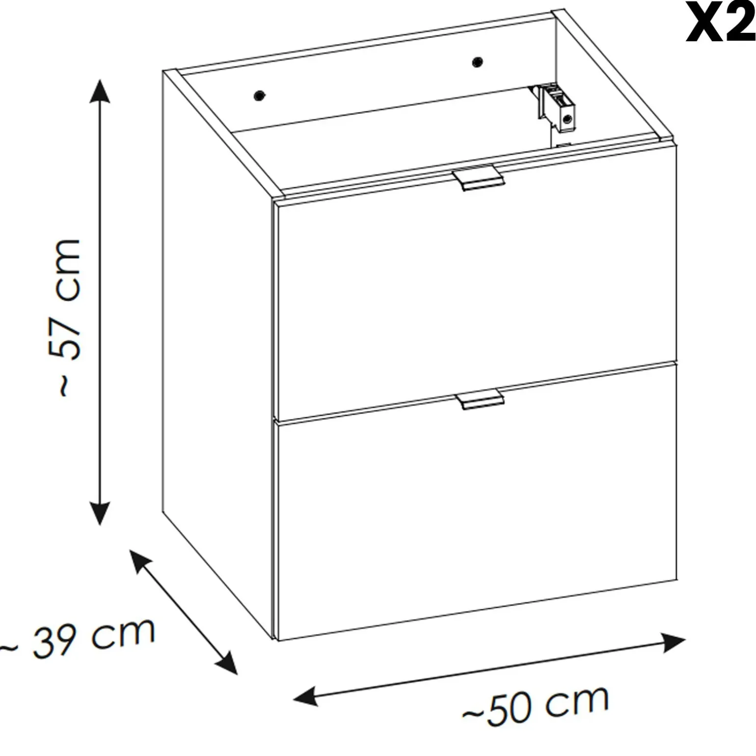 Mobile bagno sospeso 100cm con 2 lavabi e colonna rovere Rovery