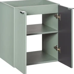 Mobile bagno sospeso 60cm cannettato con lavabo 2 ante verde salvia Greeny