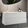 Mobile bagno sospeso 60cm con lavabo 2 cassetti bianco lucido Moon
