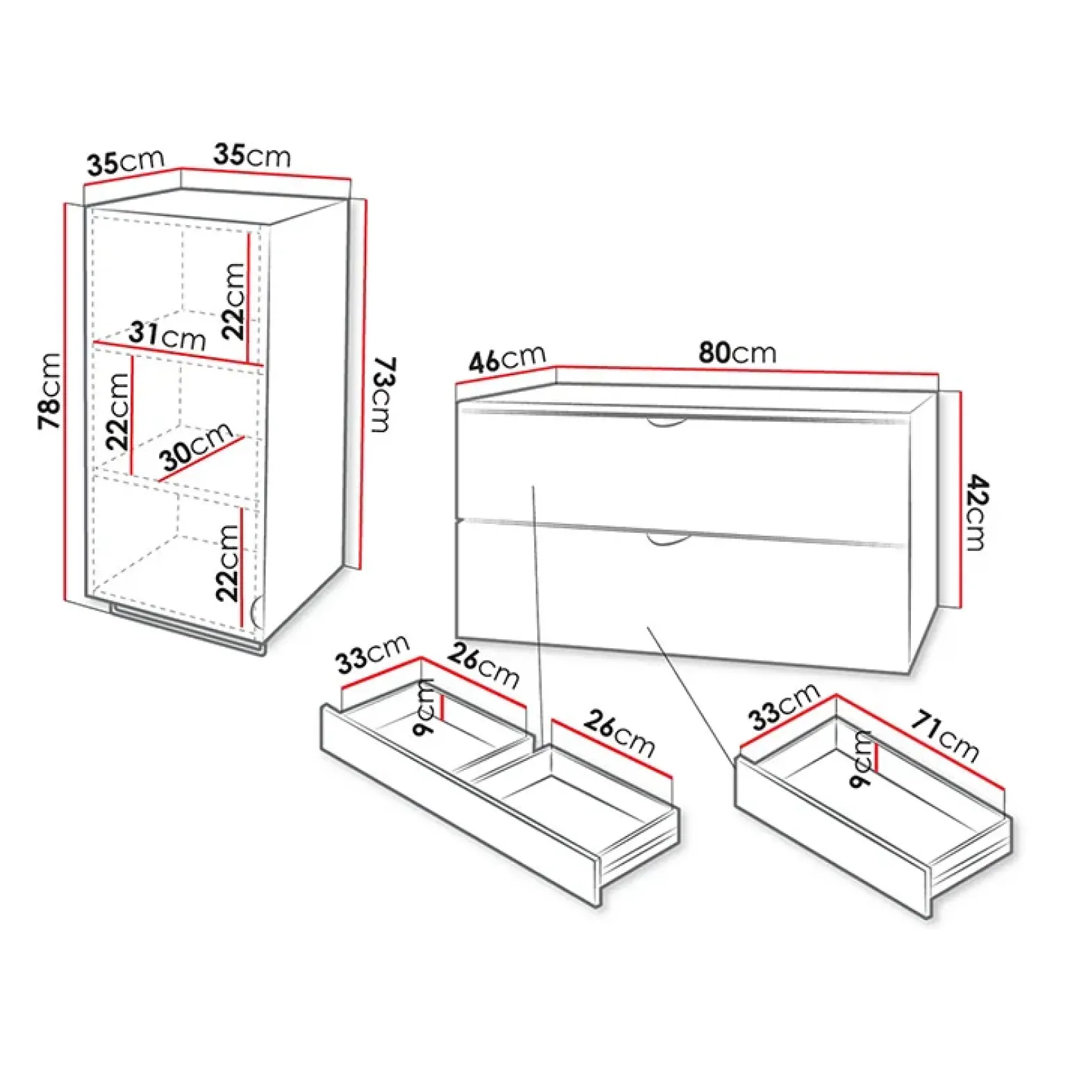 Mobile bagno sospeso 80cm con pensile grigio Hakone 3