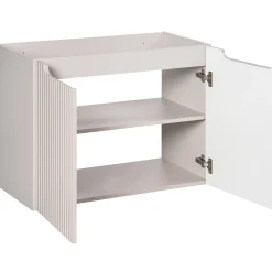 Mobile bagno sospeso 80cm cannettato 2 ante beige rovere Cleany
