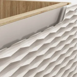 Mobile bagno sospeso 60cm con lavabo da incasso 2 ante beige rovere Swim