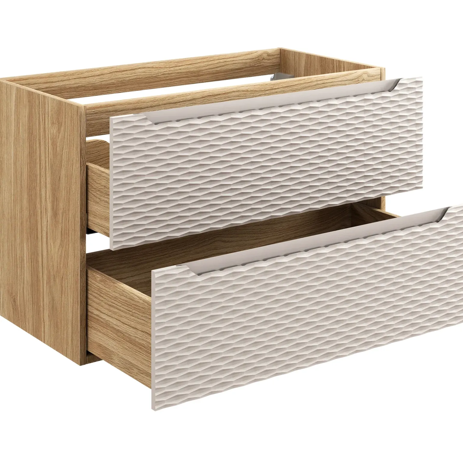 Mobile bagno sospeso 120cm con lavabo da incasso beige rovere Swim