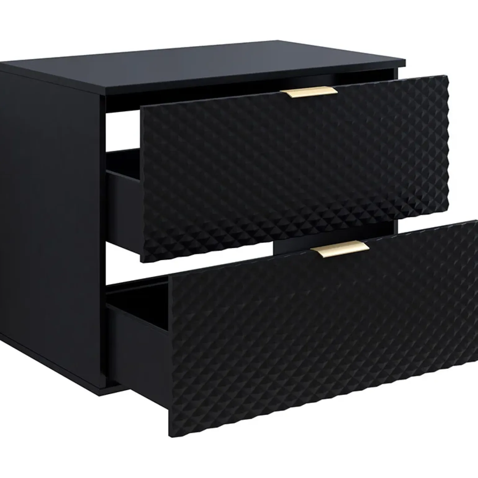 Mobile bagno sospeso 80cm con colonna nero frontali decorati Konny