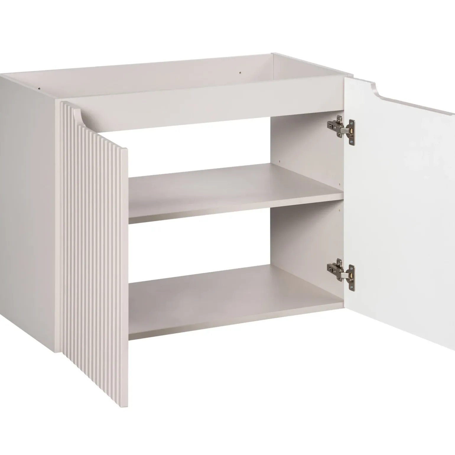 Mobile bagno sospeso 80cm cannettato con lavabo 2 ante beige Cleany