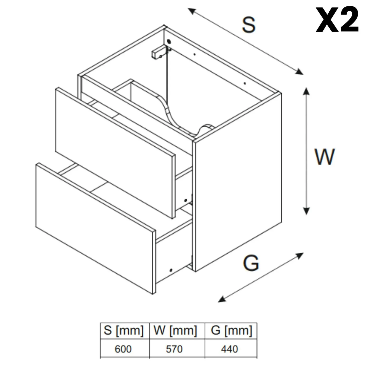 Mobile bagno sospeso 120cm con 2 lavabi, colonna, pensile e base sospesa nero rovere Swim