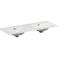 Mobile bagno sospeso 120cm cannettato con 2 lavabi 2 cassettoni bianco Autentic