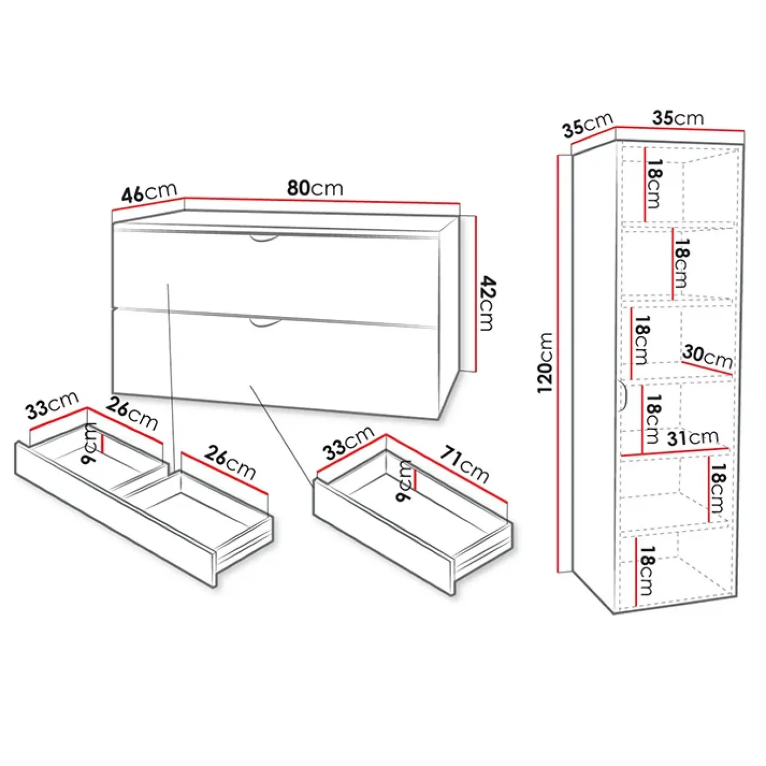 Mobile bagno sospeso 80cm con colonna grigio Hakone 2