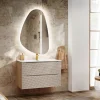 Mobile bagno sospeso 80cm con lavabo da incasso beige rovere Swim