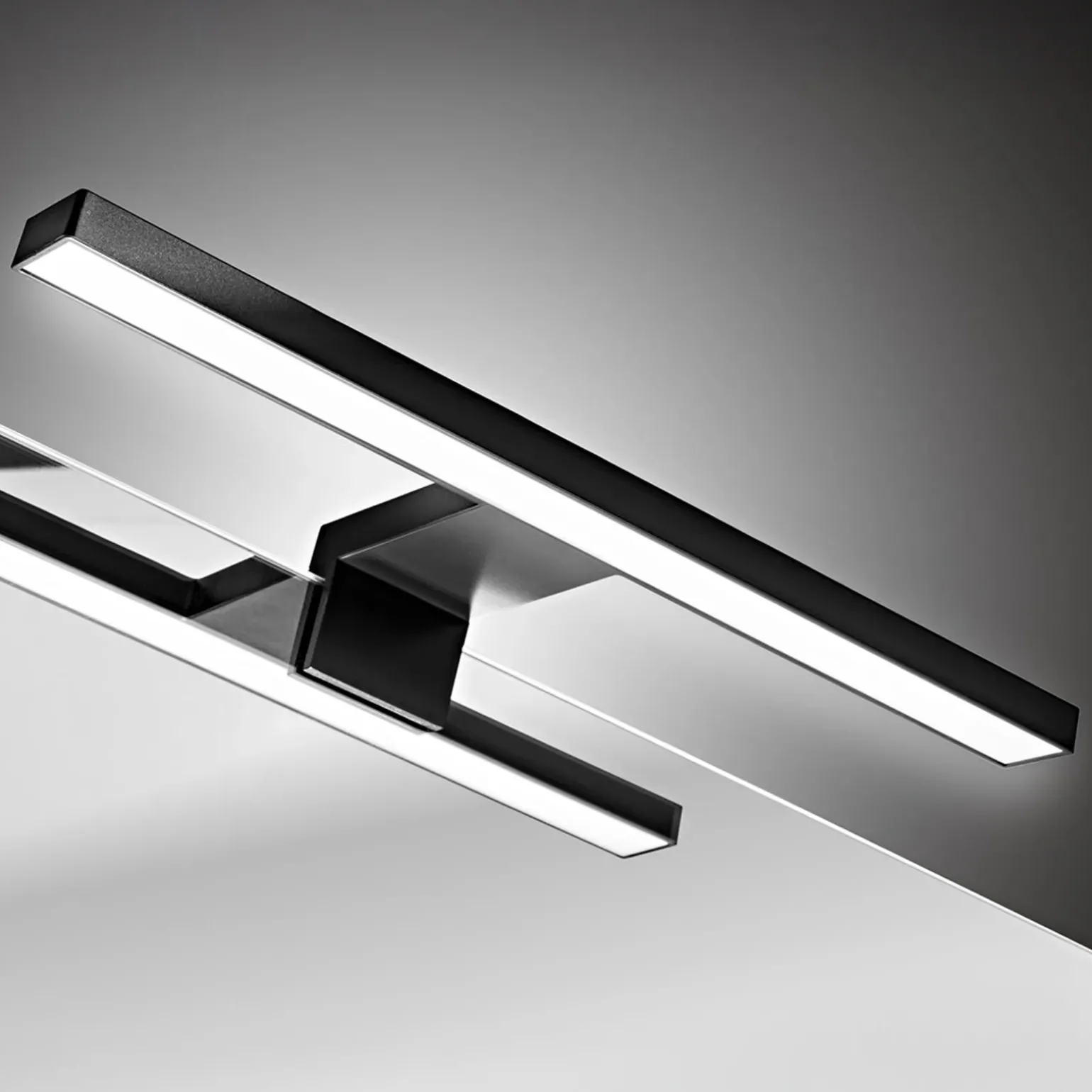 Mobile bagno sospeso 120cm con 2 lavabi, specchio e colonna nero Serif