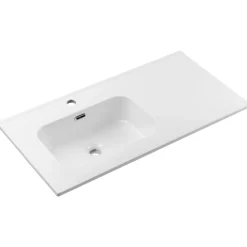 Mobile bagno sospeso 90cm con lavabo da incasso nero rovere Swim